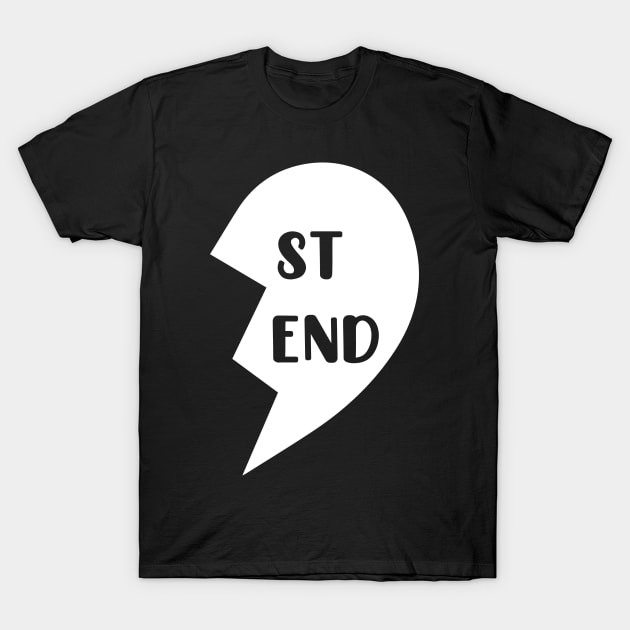 ST END | Best Friends Heart Necklace T-Shirt by jverdi28